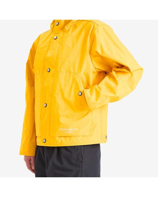 Stone Island Yellow Marina Aluminium Tela Parka Jacket for men