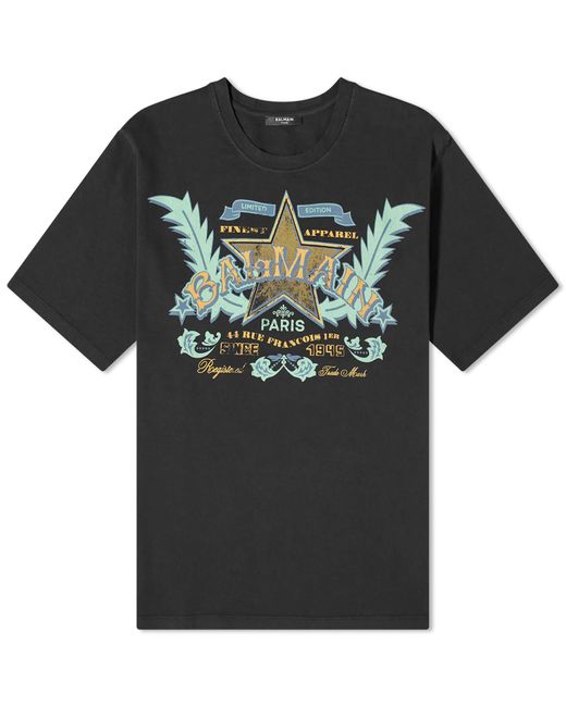 Balmain Black Western Print T-Shirt for men