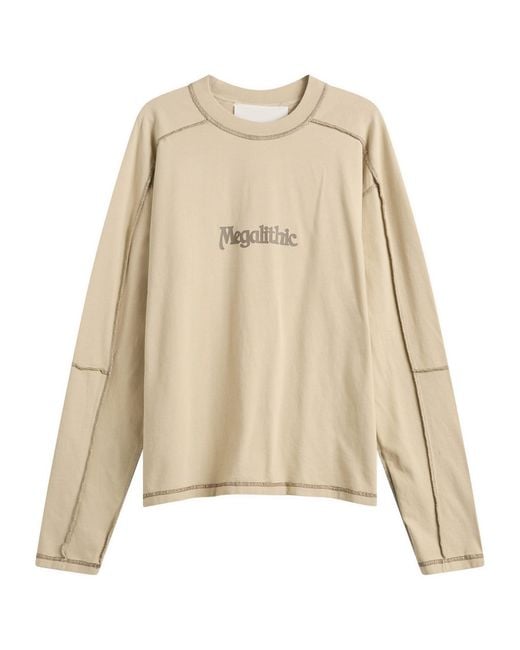 KA_YO_Prototype Natural Heavyweight Longsleeve Graphic T-Shirt for men