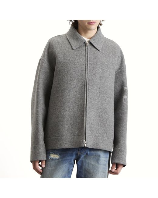 Jil Sander Gray Double Face Wool Zip Through Jacket for men