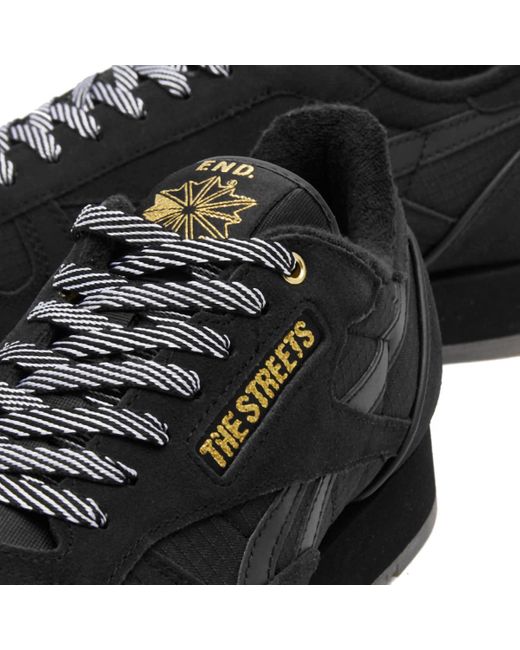Reebok Black X The Streets By End. Classic Leather Sneakers