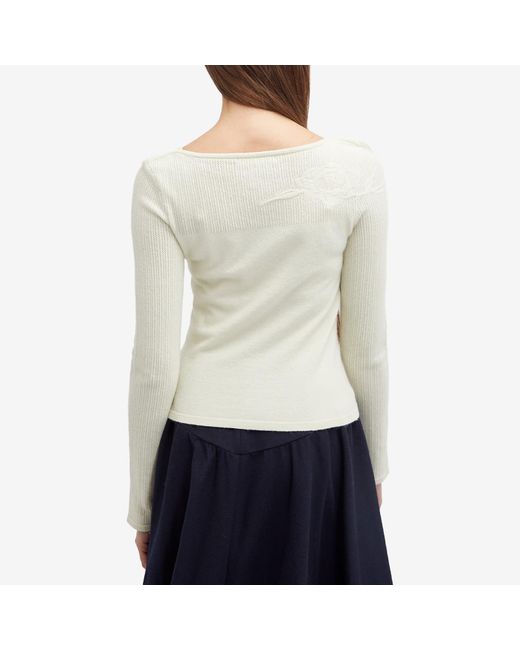 Peachy Den White Claudine Knit Cardigan