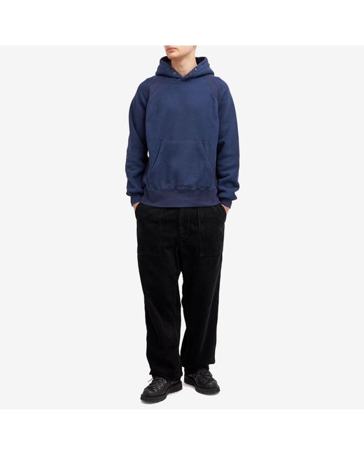 Engineered Garments Blue Raglan Hoodie for men