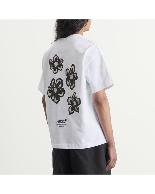 MKI Miyuki-Zoku White Hibiscus T-Shirt for men