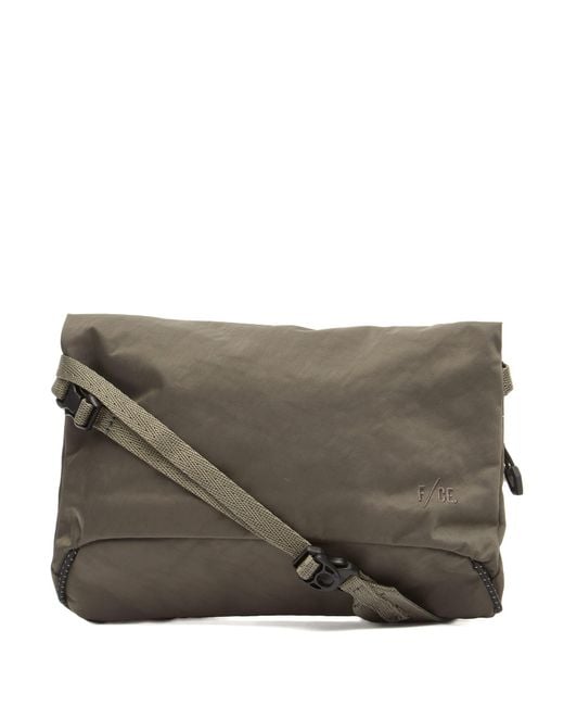 F/CE Gray Textured Twill Drawstring Sacoche Bag