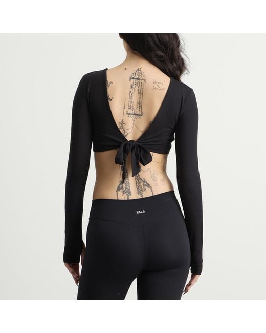 Tala Black Tie Reversible Long Sleeve Top