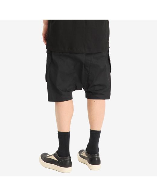 Rick Owens Black Heavy Cotton Poplin Cargo Pods for men