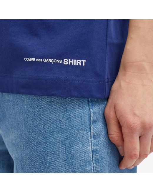 Comme des Garçons Blue Logo T-Shirt for men