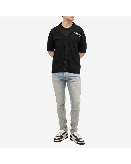 【送料関税込】AMIRI Short Sleeve Mesh Polo Amiri Short Sleeve Mesh Polo in Black for Men | Lyst