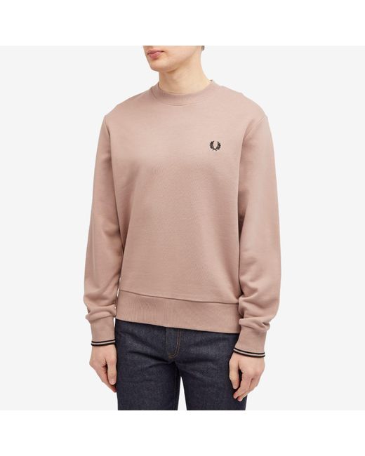 Fred Perry Pink Crew Sweater for men