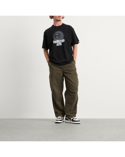 A Bathing Ape Black Spray Ape Head Logo T-Shirt for men