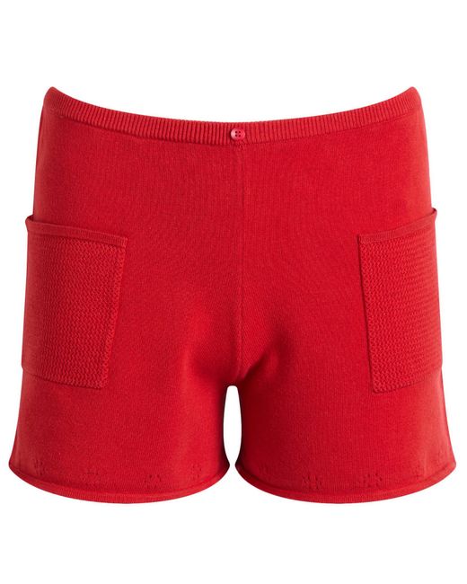 Peachy Den Red Marie Knit Shorts