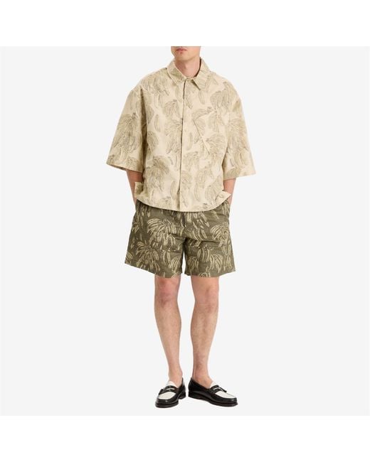 Jacquemus Green Banana Jacquard Canvas Shorts for men