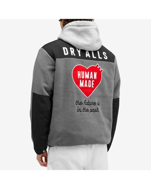 Human Made Gray Fleece Half-Zip Jacket for men