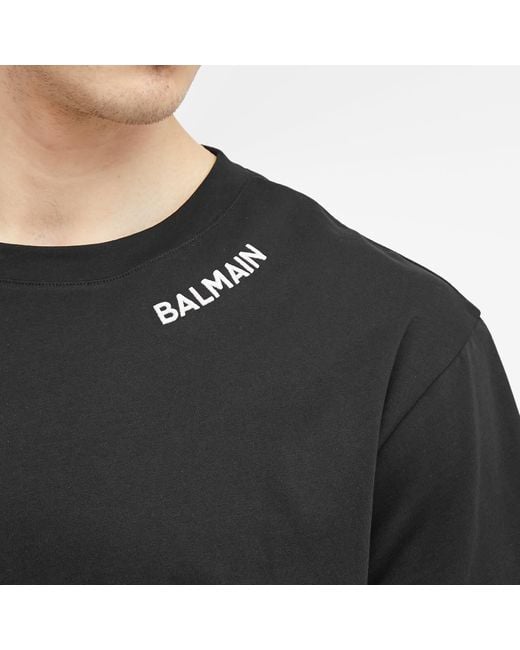 Balmain Black Stitch Logo T-Shirt for men