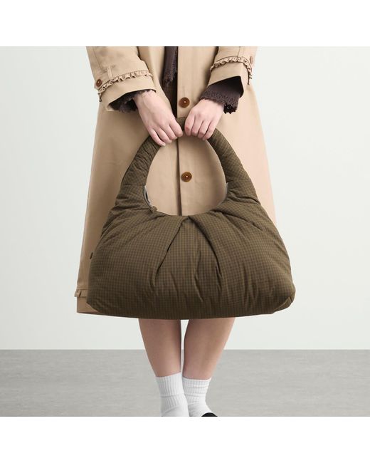 My Mum Made It Green Large Pleat Puffer Tote Bag
