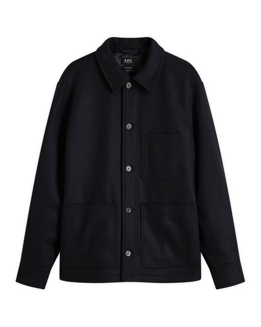 A.P.C. Black Emile Wool Chore Jacket for men