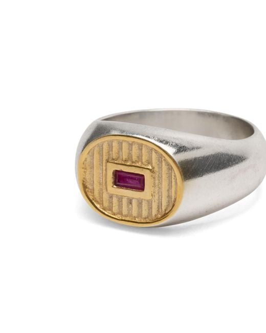 Maple Metallic Sherman Signet Ring for men