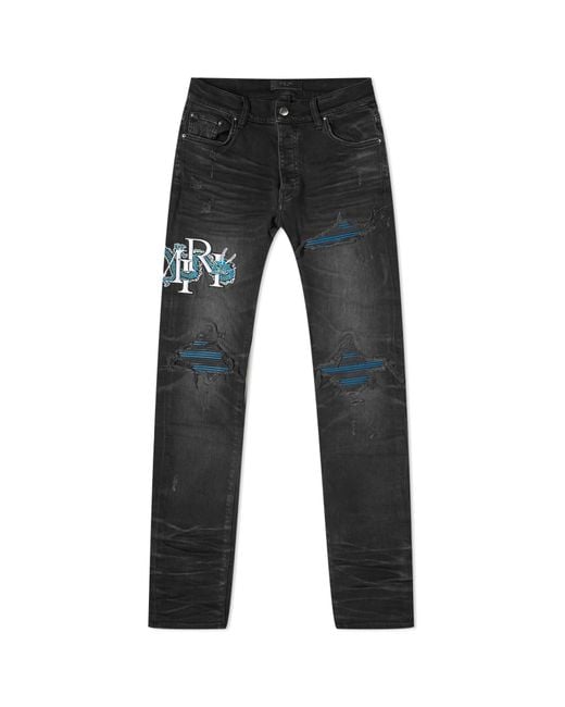 Amiri Blue Mx1 Cny Dragon Jeans for men