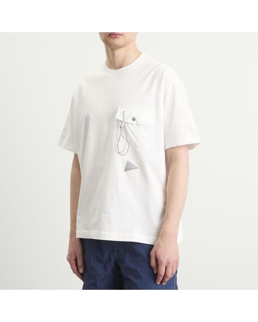 And Wander White Pocket T-Shirt for men