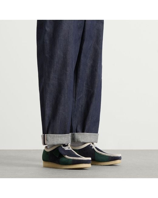 Clarks Blue Patchwork Wallabee for men