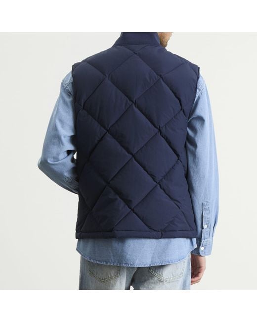 Dubbleware Blue Dubble Down Diamond Quilted Vest for men