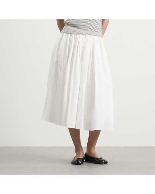 NOTHING WRITTEN White Shore Linen Midi Skirt