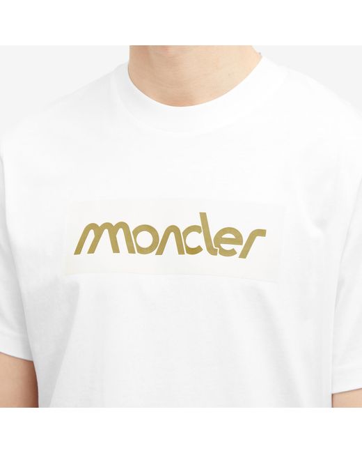 Moncler White Logo T-Shirt for men