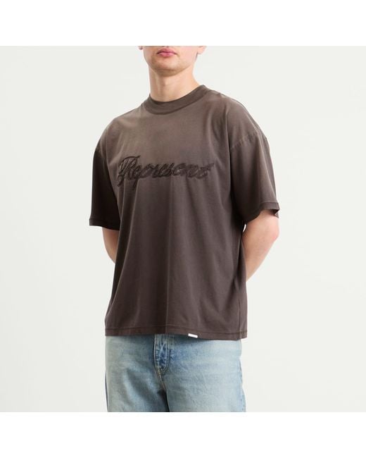 Represent Brown Rep Reverse Applique T-Shirt for men