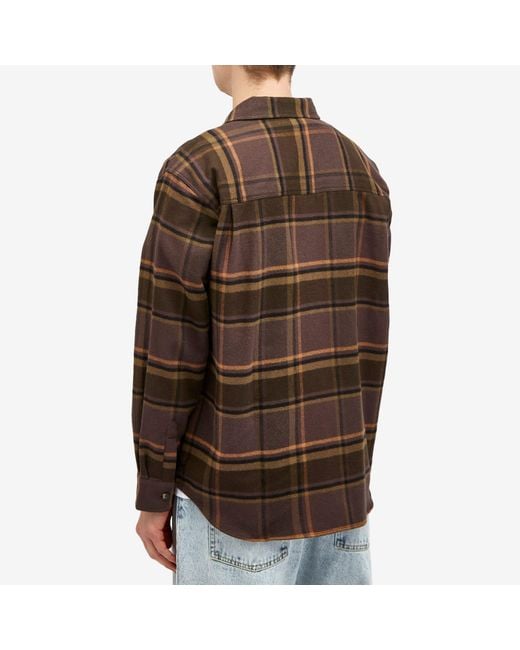 POLAR SKATE Brown Mike Flannel Shirt for men