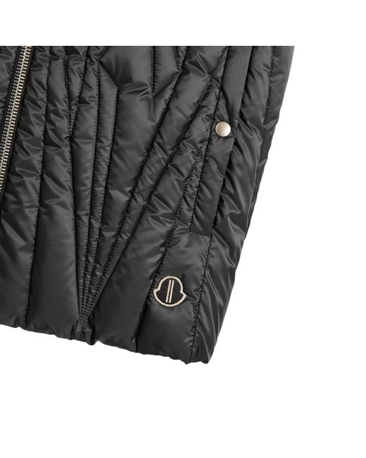 Rick Owens Black X Moncler Geocamo Flight Ziplock Hooded Vest