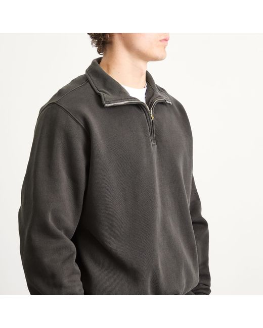 Les Tien Black Heavyweight Banded Yacht Half Zip for men