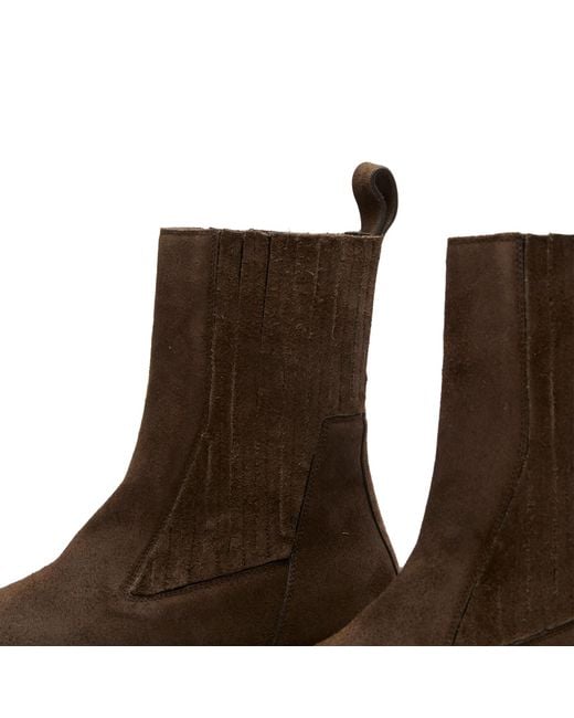 Rick Owens Brown Bogun Suede Ankle Boot