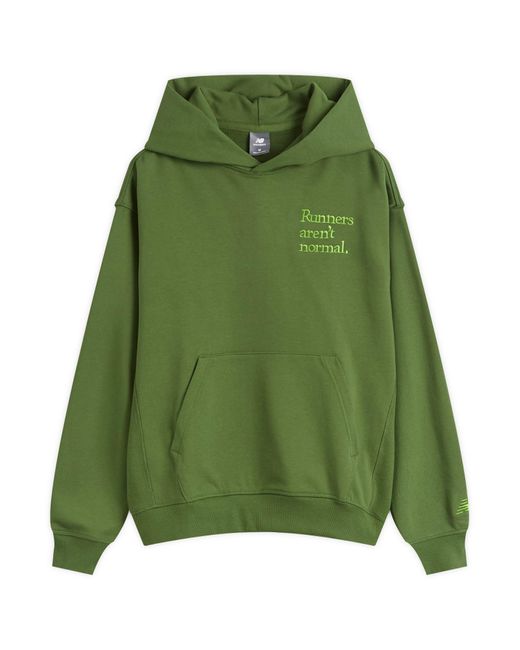 New Balance Green Athletics Runners Arent Normal Hoodie for men