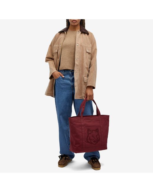 Maison Kitsuné Red Fox Head Large Tote Bag