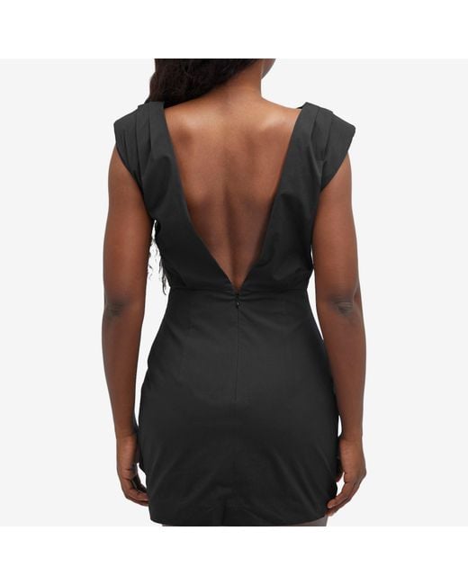 St. Agni Black Bateau Tuck Mini Dress