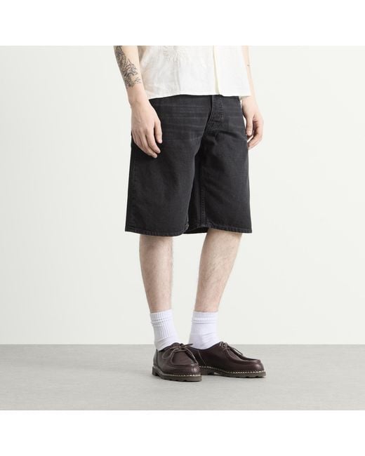Nudie Jeans Black Zeb Denim Shorts for men