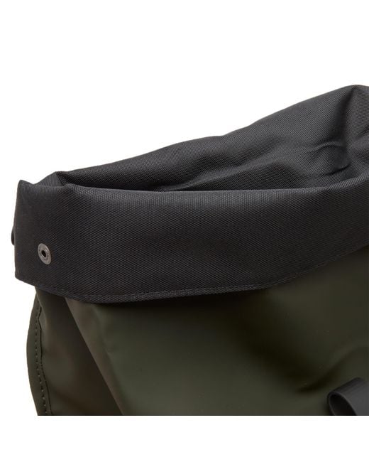 Rains Green Rolltop Rucksack for men
