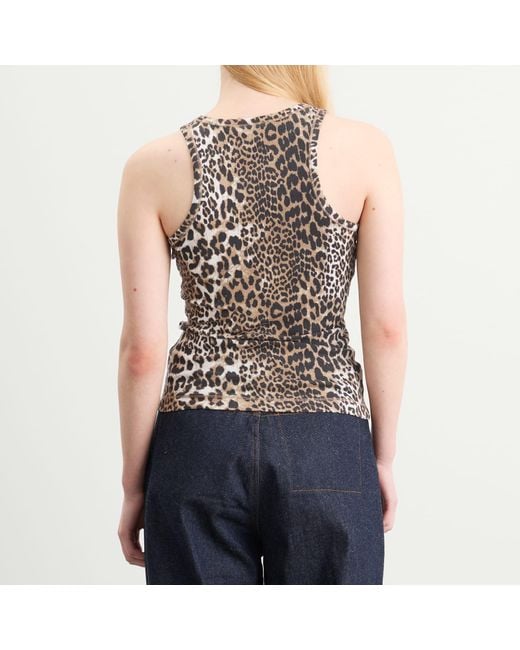 Ganni Natural Rib Tank Top