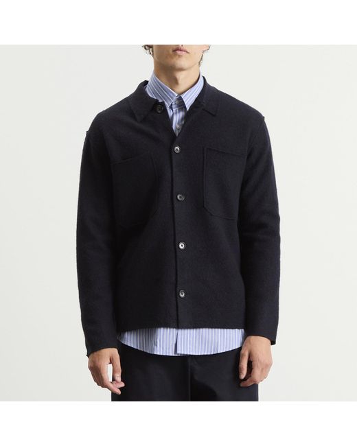 NN07 Blue Jonas Wool Overshirt for men