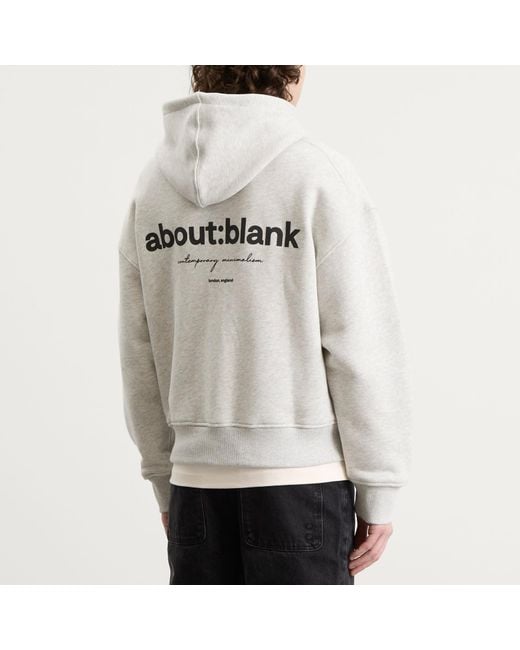 About Blank White Box Zip Hoodie for men