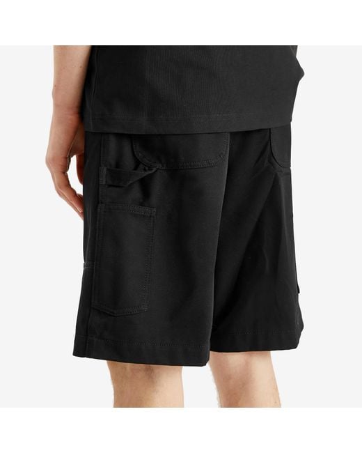 Moncler Black Cotton Gaberdine Shorts for men