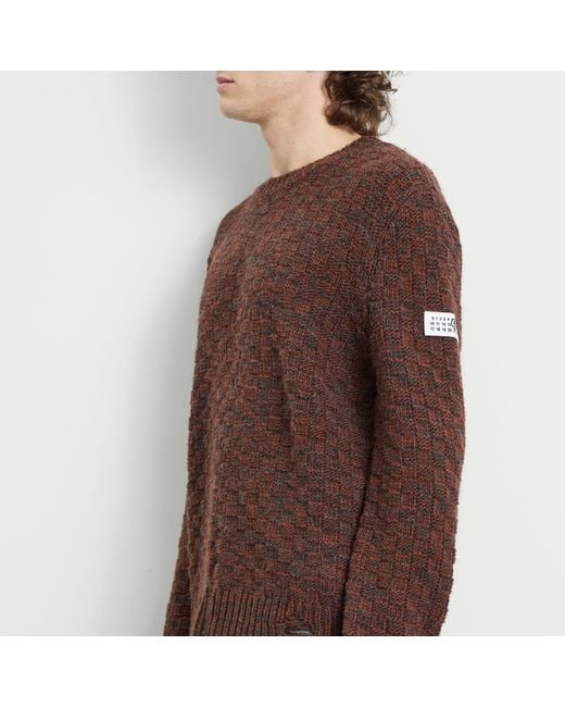 Maison Margiela Brown Mm6 Woven Jumper Dark Melange for men