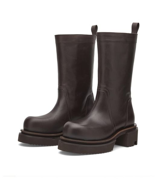 Rick Owens Brown Bogun Calf Boots