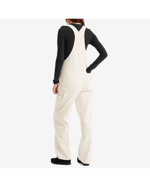Dickies White Service Bib Overalls