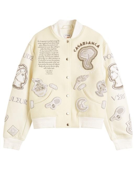 Casablanca Natural Chenille Embroidered Patchwork Bomber Jacket