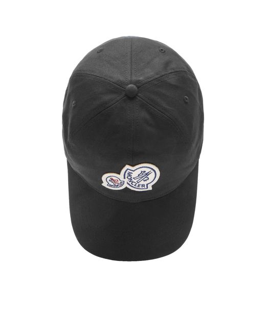 Moncler Black Double Logo Cap for men