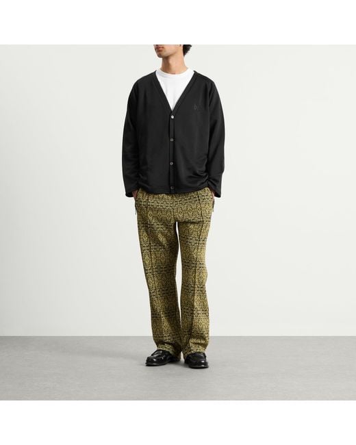 Needles Black V-Neck Cardigan for men