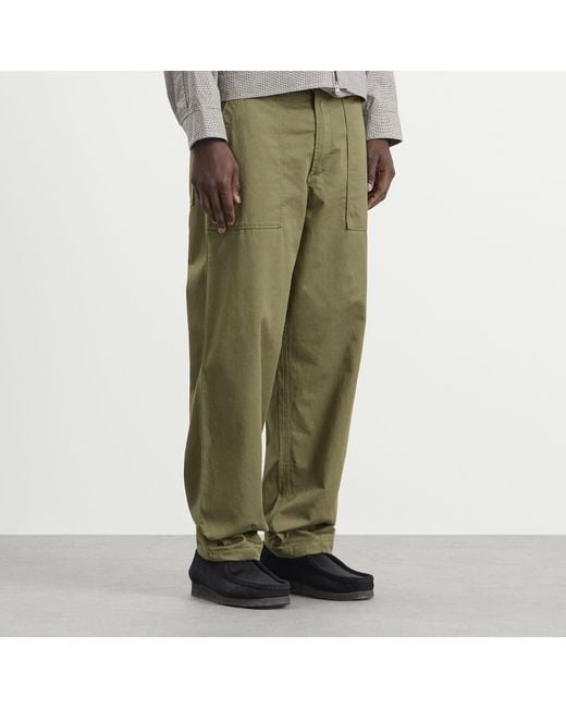 Universal Works Green Twill Fatigue Pant for men