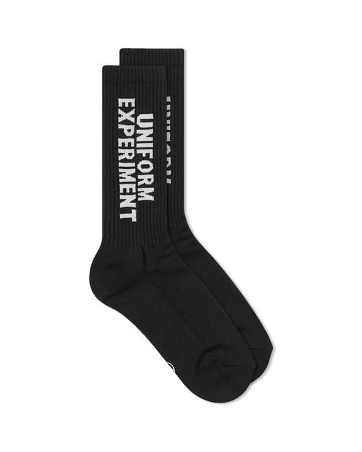 Uniform Experiment Black Logo Socks for men